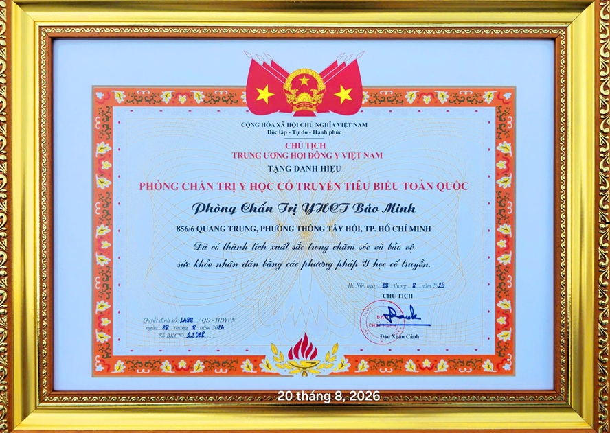 Phòng chẩn trị y học cổ truyền tiêu biểu toàn quốc